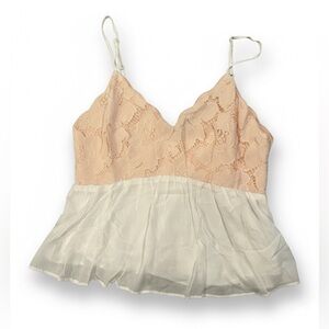 BLUSH NOIR Lace Peplum Top M NWT